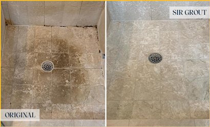 Mosaic Tile Shower Before and After Grout and Caulking Cracks Repair