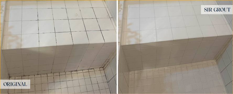 Shower Before and After a Flawless Grout Cleaning in Spanaway, WA